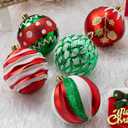 16 Pcs Traditional Classic Christmas Balls Ornaments for Xmas Tree, 80mm/3.15" Big Red and Green Christmas Decorations, Shatterproof Plastic Hanging Balls for Festivals Trees Decor