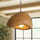 Wabi Sabi Pendant Light Kitchen Island 11.8in Brown Dining Room Lights Fixture Rustic Chandelier Japanese Style Hanging Ceiling Lighting for Bedroom Restaurant Living Room Hallway Foyer