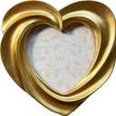 Heart Shape Cute Picture Frame, Hand-Crafted Vintage Ornate Style Picture Frames for Wall or Tabletop Display, Antique Gold 4x4 Inch Resin Photo Frame for Office/Home Dcor (Antique Gold)