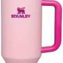 STANLEY Quencher H2.0 FlowState Stainless Steel Vacuum Insulated Tumbler with Lid and Straw for Water, Iced Tea or Coffee (Deep Purple, 40 oz) (Peony, 40 oz)