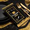 40PCS Graduation Paper Napkins - Black & Gold Congrats GRAD Disposable Luncheon Napkins for College High School Graduation Parties, Birthday Decorations, Congrats Grad Dinner, 4.3x7.9 Inches