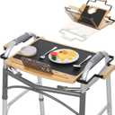 Walker Tray Table with NonSlip Mat, Tray for Walkers for Seniors Foldable, Food Tray with Cup Holder, Walker Accessories,Bamboo Mobility Table Fits Most Standard Folding Walkers