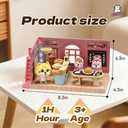 Koko's Cat Town DIY Miniature House Kit,Tiny Pink House SeriesCake Shop Building Kit,Dollhouse for 3 and up, Dollhouse Building Kit with Cats,Cat Toys Gift for Girls Boys Teens Kids Ages 3+