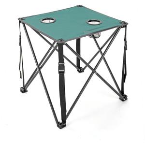 ARROWHEAD OUTDOOR 26 (66cm) Portable Camping Folding Table, 2 Cup Holders, Square, Carrying Case, Steel Frame, High-Grade 600D Canvas