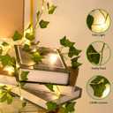 Fake Plants Vines,33ft 100 LED Artificial Ivy Garland with Fairy Lights,for Home Living Room Bedroom wall Art Aesthetic Office Coffee Wedding Party Farmhouse Dorm Outdoor Garden Decor