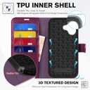 TUCCH Wallet Case for iPhone 17 (6.3") 2025, RFID Blocking 4 Card Holders | Kickstand | Shockproof TPU Shell | PU Leather | Magnetic Closure | Protective Flip Folio Cover | Plum Purple