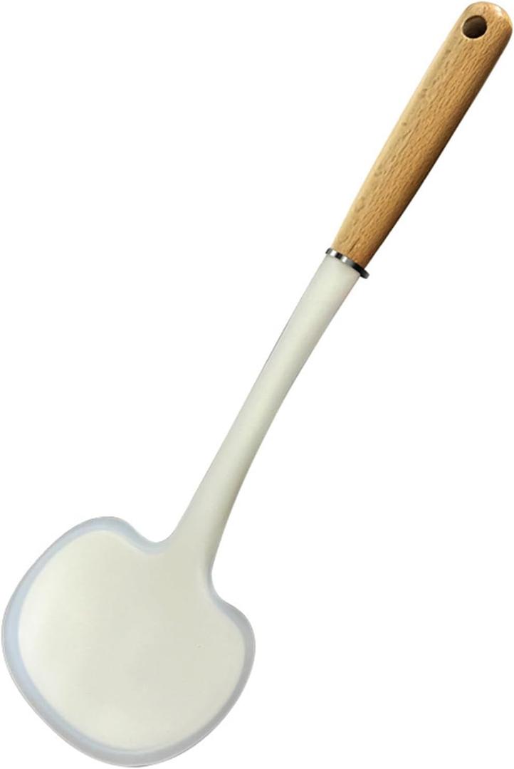 Mushroom Shaped Spatula Spoon - Silicone Cooking Utensil with Wood Handle,for Non-Stick & Coated Pans Cookware
