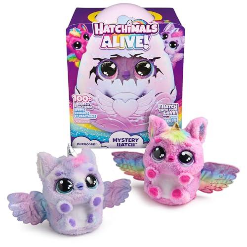 1 Hatchimals Alive, Mystery Hatch Pufficorn, Surprise Interactive Toy & Egg with Mist, Lights & Sounds, Kids Toys for Girls & Boys