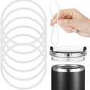 Vesici 6 Pcs 40 oz Tumbler Rubber Lid Seals, Replacement Water Bottle Gasket with Tweezers for Easy Removal, 3.35 Inch O-shaped Resealable Gaskets for 40 oz Tumblers, Glass Jars(Clear)