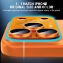 Compatible for iPhone 17 Pro Camera Lens Protector, Leo Pattern, Drop Protection, Anti Scratch Full-Coverage, AR 360-Degree Protection, Camera Transmfttance HD, Easy Installation, Orange