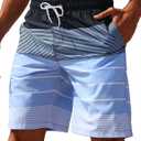 ELETOP Men's Swim Trunks Quick Dry Bathing Suit Swimming Board Shorts Mesh Lining Beach Swimwear (XL)