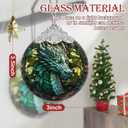 Awe-Inspiring Dragon Christmas Ornament - Stained Glass Hanging Decor for Tree, Gift Idea