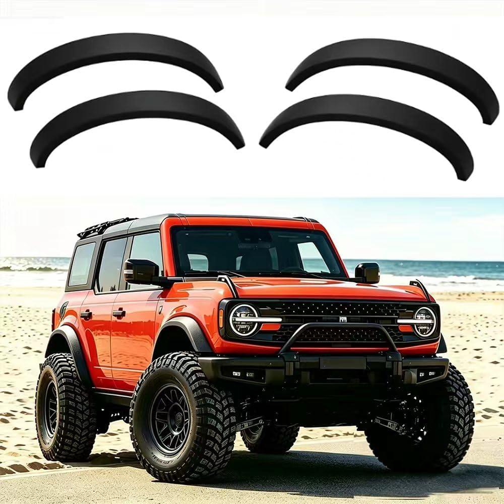 3.5Fender Flares Kit for 2021-2026 Ford Bronco 2/4 Door, Front & Rear Wide Body Wheel Arch Flares, Off-Road Extended Fender Trim 4PCS, Replaces M-9164-BFK M2DZ-16268-AA, Not for Bronco Sport/Raptor
