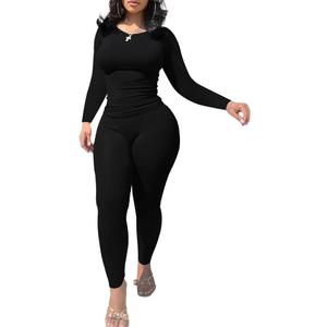 Nimsruc Two Piece Outfits For Women Casual Jogging Suits (Large, Black)