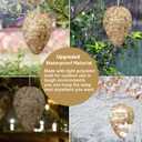 DECYOOL 2 Pack Wasp Nest Decoy Hanging Wasp for Wasps Hornets Yellow Jackets Outdoor Water-Repellent Material (Brown)