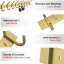 Brushed Gold Wall Mounted Coat Rack 30 Inch Stainless Steel Rail with 10 Double Coat Hooks for Entryway, Bathroom, Bedroom, Kitchen Modern Gold Hook Rack for Coats, Hats, Towels