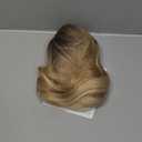PANEWAY Hair Topper 16 Inch Wavy Synthetic Clip-In Topper for Women Natural Looking Voluminous Hairpiece for Thinning Hair, Lightweight & Breathable (Ombre Blonde With Dark Root)
