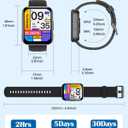 RUIMEN Smart Watches for Men Women (Answer/Make Calls) Compatible with iPhone/Android Phones, 1.85" HD Screen Fitness Tracker Heart Rate Monitor 100+ Sports Tracker Watch Waterproof (Black)