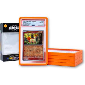 5 x Bumper Guards for PSA Graded Cards Orange | PSA Card Guard with Perfect Fit and Shock Absorption | PSA Slab Bumper | PSA Slab Protectors Orange, Pack of 5