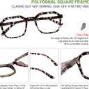 Large Reading Glasses Women Trendy Thick Square Readers 1.0 1.25 1.5 1.75 2.0 to 4.0 5.0 6.0 Spring Hinge (Slim Rim-leopard)