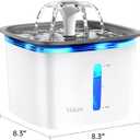 Veken Innovation Award Winner 95oz/2.8L Pet Fountain, Automatic Cat Water Fountain Dog Water Dispenser with Replacement Filters, Gifts for Christmas, Cats, Dogs, Multiple Pets (Grey, Plastic)