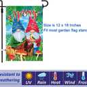 Spring Garden flag of Double Sided Double Stitching 12x18 inch Easter Spring Yard Flags for Outside Decor(Gnome)