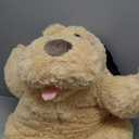 MorisMos 40 Inch Giant Dog Stuffed Animals, Fluffy Large Stuffed Dog Plush, Big Puppy Throw Pillow Gifts for Kids, Boys, Girls, Brown (Light & Dark Brown)