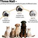 Silent Groom Pro Dog Nail Grinder -Professional Cat & Dog Nail Trimmers with light & 3 Speeds, Pet Nail Grinder Quiet and Painless Paws Grooming, Suitable for Small Medium Pets (2 Replacement Head)