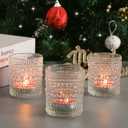 24 Pack Votive Candle Holders, Clear Glass Tealight Candle Holders DIY Wax Filling for Wedding, Tea Light Candles Holder for Home Table Decoration