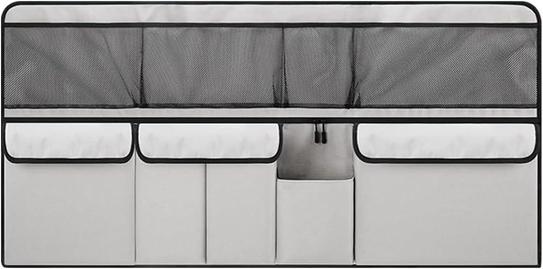Car Trunk Organizer, Space Saving Hanging Automotive Back Seat Organizer Storage Bag with 10 Pocekts, Foldable Vehicle Interior Cargo Organizer Accessories for Car, SUV, Truck, MPV (Grey)