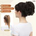 Claw Clip Short Ponytail Messy Bun Hair Piece Bendable Hair Branch Extensions Fluffy Wavy Curly Synthetic Versatile Dark Brown Hairpieces