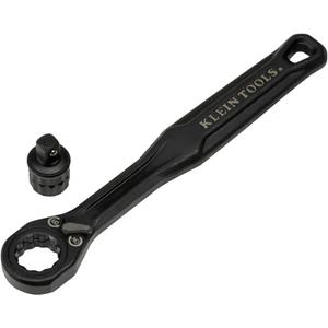 KLEIN TOOLS 65301ADP KNECT (S) Pass Through Ratchet and 1/4-Inch Socket Adapter Set, Compact and Comfortable Hand Tool, Backwards Compatible with 1/4-Inch Square Drive Sockets