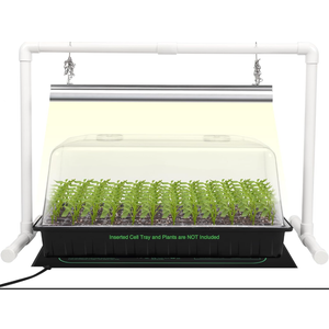 Shellwei Seedling Grow Light with Stand Seeding Starter Kit with 1.7ft Grow Light and Heat Mat, 1020 Seed Starting Tray with 8" Humidity Dome, Grow Lamp Stand for Seed Starting and Propagation(2 Set)