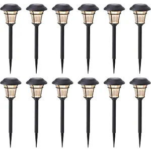 MAGGIFT 12 Pack Outdoor Solar Lights - Waterproof, Solar Pathway & Garden Lights for Yard & Patio, Solar Powered for Driveway