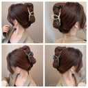 2 x Large Claw Clips with Pearl and Rhinestone, Hair Clips for Women, Metal Hair Claw Clips, Strong Hold Metal Claw Hair Clips for Ladies Thick Hair & Thin Hair, Non-Slip/Rust Claw (2 Pack)