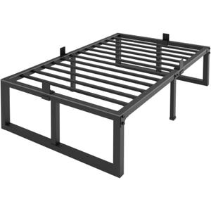 Twin Bed Frame, 18 Inch High 3500 lbs Heavy Duty Metal Platform, Mattress Foundation with Steel Slat Support/No Box Spring Needed/Noise Free/Non-Slip/Easy Assembly