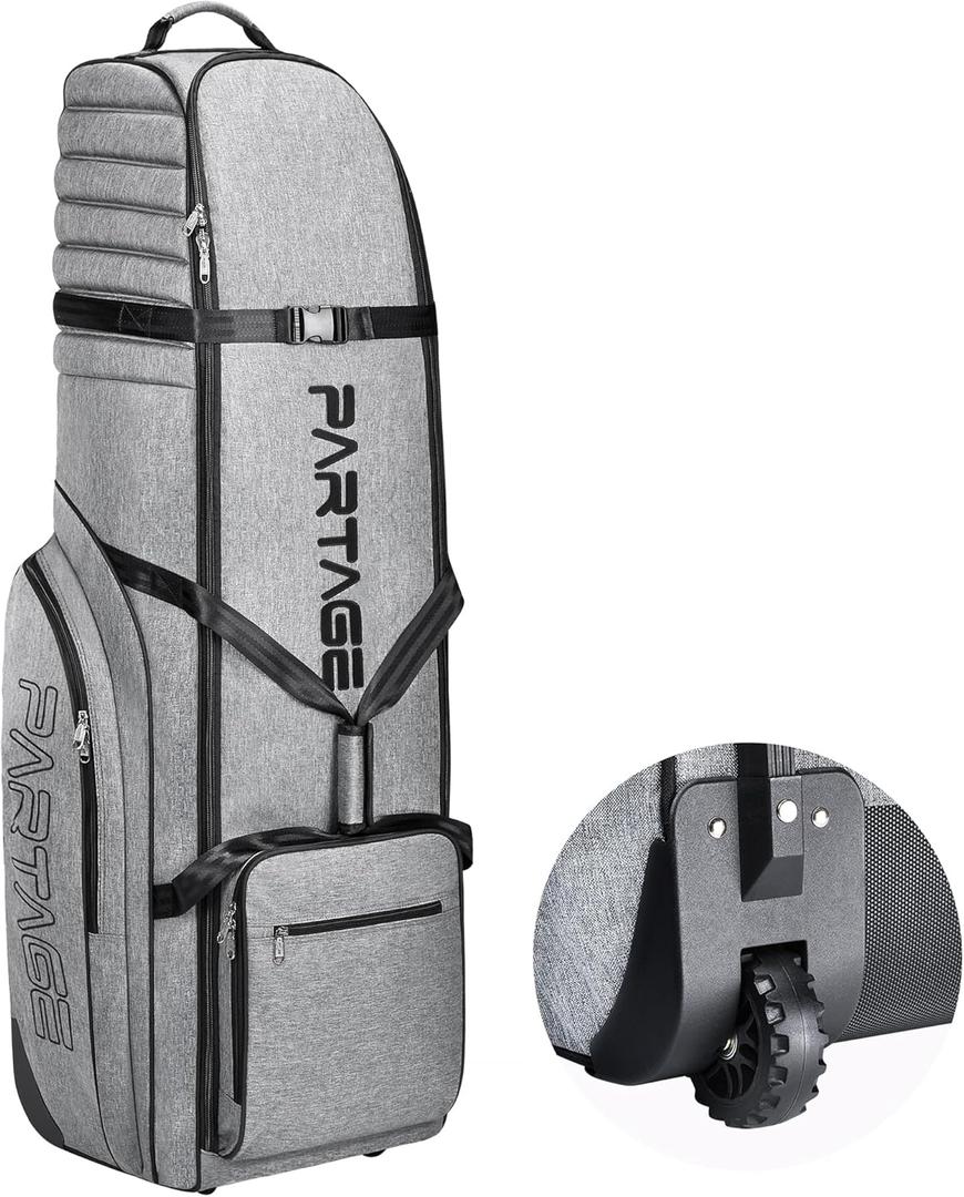 Partage Golf Travel Bag with Wheels, Golf Travel Case for Airlines, 900D Heavy Duty Oxford -Black (Gray)
