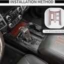 Voodonala Wood Style Gear Console Panel Cover Shift Cup Holder Panel Cover Trim for Ford F150 2015-2020 (Wood,1pc,ABS)