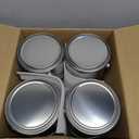 Uiifan 8 Pcs 1 Gallon Empty Paint Cans with Lids Metal Paint Buckets with Handle for Varnish Craft DIY Art Supply Storage (Silver)