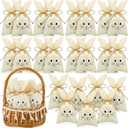 SilTriangle 36 Pcs Easter Treat Sacks Bags with Drawstring Bunny Gift Bags Bunny Party Favors Small Burlap Bag for Kids Goody Basket Party Supplies Cookies Candy Chocolate Hunt Stuffer