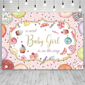 Sendy 7x5ft Donut Baby Shower Backdrop A Sweet Baby Girl is on The Way Baby Shower Photography Background Sweet Donut Colorful Sprinkle Confetti Party Decorations Banner Supplies, One Size