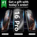 YFEMLAZ Magnetic for iPhone 16 Pro Case,with Screen Protectors X2,Full Camera Protection,Compatible with MagSafe,Translucent Matte,Anti-FingerprintShockproof Protective Phone Case,6.3",Black