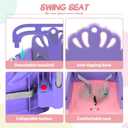 Foldable Toddler Swing Set and Baby Jumper, Indoor & Outdoor Use, Baby Bouncer Jumper, Safe and Durable Swing Set for Backyard Pink
