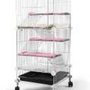 Pet Hutch Cages for Hamster, Rat or Other Small Animals Indoor, Expandable and Stackable, 14x14x28 in