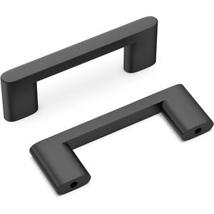 homdiy 10 Pack Matte Black Cabinet Pulls 3 inch Hole Center Kitchen Drawer Handles for Dresser Cupboard Living Room