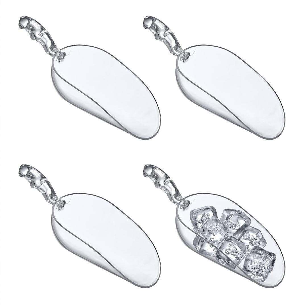 Amazing Abby - Elsa - 12-Ounce Plastic Ice Scoops (Set of 4), Plastic Utility Scoops, BPA-Free, Food-Grade, Shatter-Proof, Good for Kitchen and Restaurant, Perfect for Home and Commercial Use