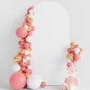 Wokceer 6.6FT Wedding Arch Backdrop Cover Spandex Fitted White Arch Covers Round Top Chiara Arches Backdrop Cover for Birthday Party Ceremony Banquet Decoration