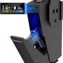 Gun Safe, Mounted Biometric Pistol Safe Drop Down Gun Lock Box for Handgun with 3 Ways Quick Access Bedside Pistol Case for Nightstand, Desk, Wall, Dresser