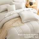 CozyLux King Size Comforter Sets - 7 Piece Bed in a Bag Beige Comforter Set with Sheets Luxury Bed Set All Seasons, Soft Bedding Set with Down Alternative Comforter, Sheets, Pillowcases & Shams
