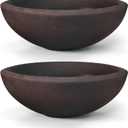 7ARBORA 21" Santorini Bowl Planters 2-Pack - Large Polyresin Outdoor Pots